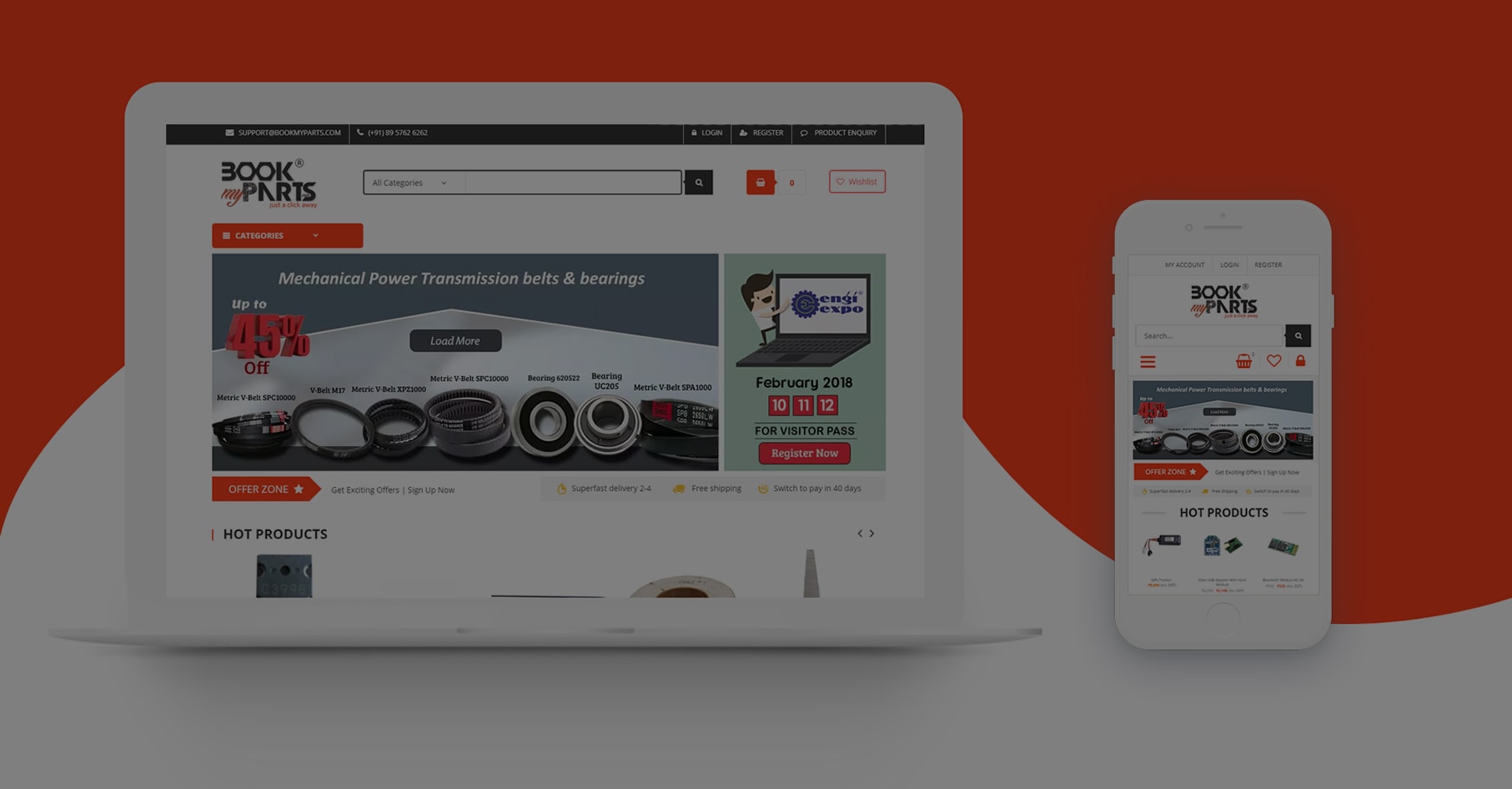 Bookmyparts Website Layout