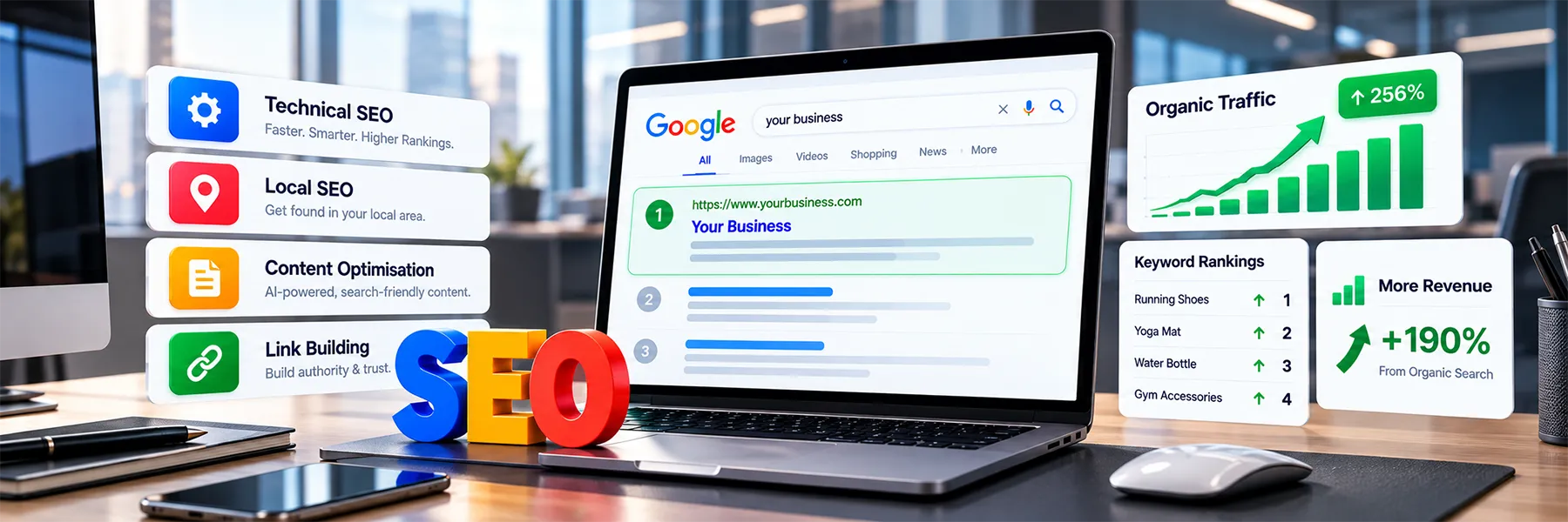 SEO services guide - rank higher, drive traffic and grow revenue
