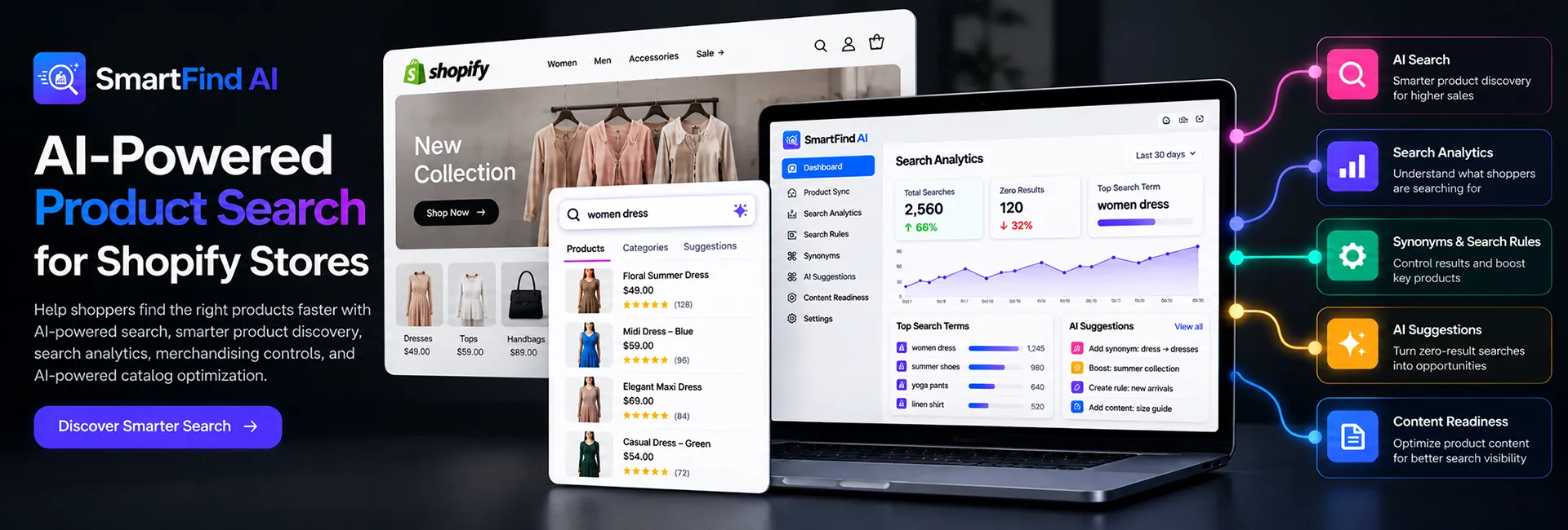 SmartFind AI product search and AI-powered product discovery for Shopify