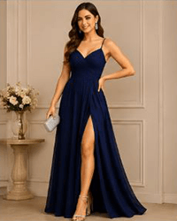 Navy Slit Dress